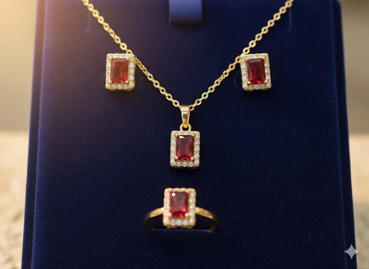 Royal Ruby Locket Set with Ring