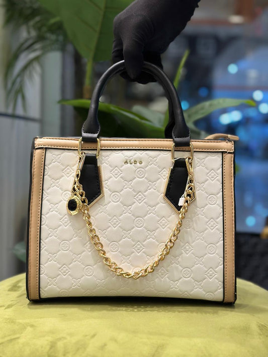 Elegant Monogram Chain Tote Bag