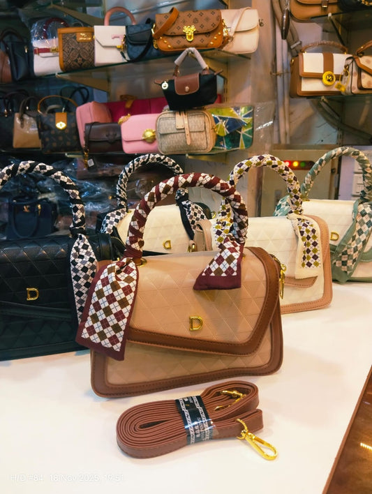 Beige Elegance Quilted Handbag