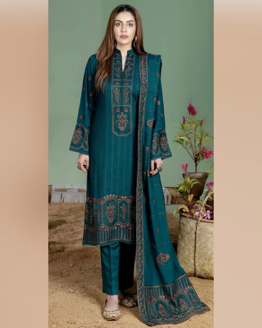 Mohagni Dhanak 3-Piece Embroidered Suit