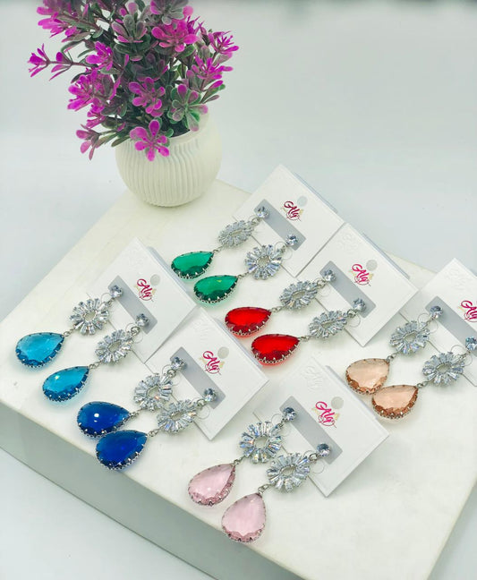 Crystal Bloom Teardrop Earrings