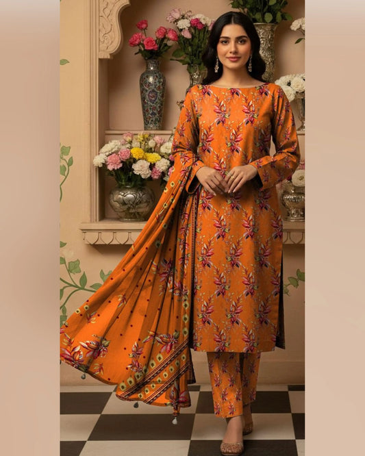Amber Flora Khaddar 3-Piece