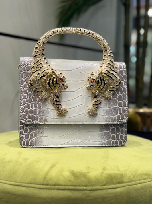 Majestic Twin Tigers Luxury Croc-Handbag