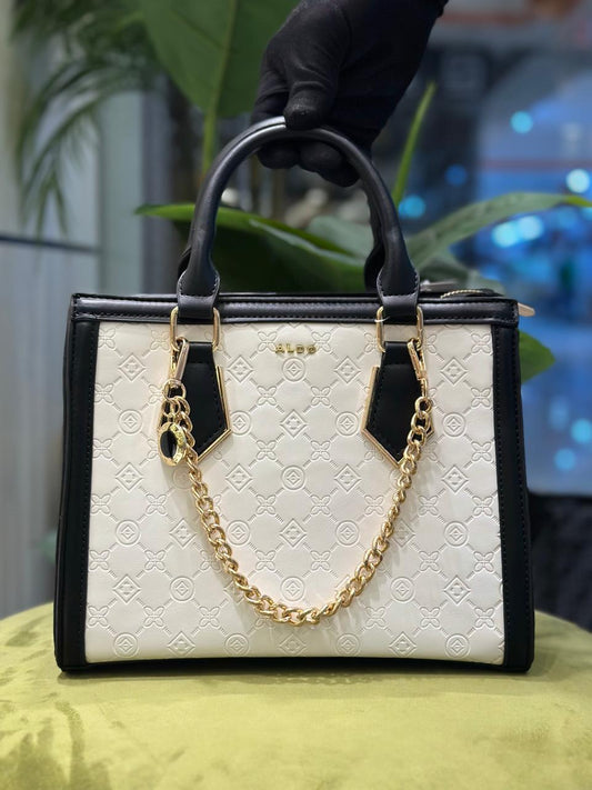 Elegant Monogram Chain Tote Bag