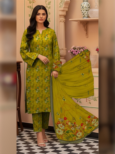 Olive Garden Khaddar 3-Piece