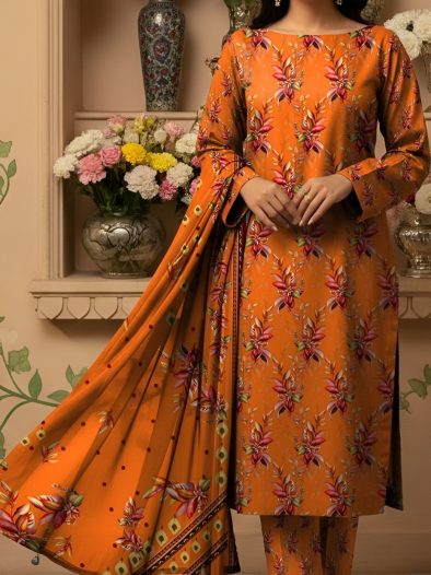 Amber Flora Khaddar 3-Piece