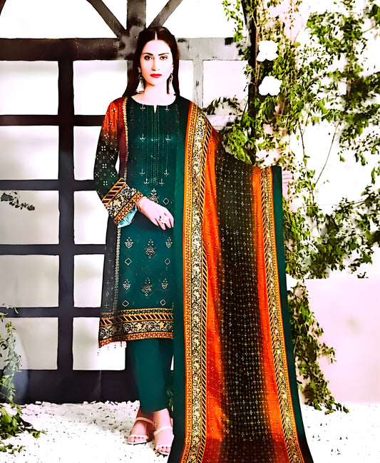 Emerald Green Embroidered Suit