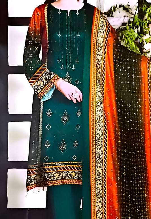 Emerald Green Embroidered Suit